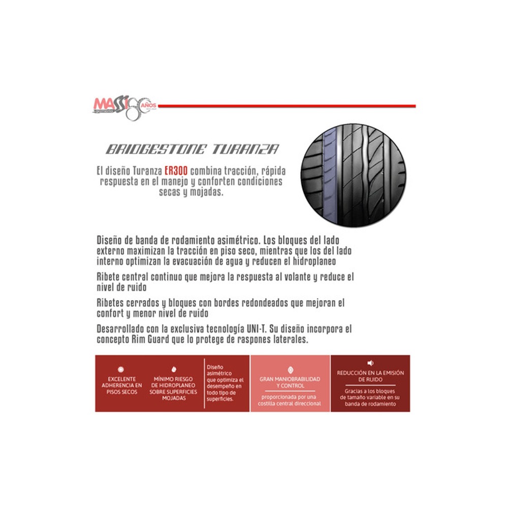 Cubiertas 195/60 R16 89h Er300 Turanza Bridgestone Massio - Imagen 7