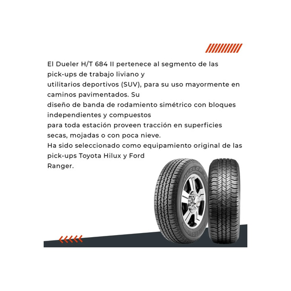 Neumático Bridgestone 225/70r16 Dueler H/t 684ii 102s Massio - Imagen 4